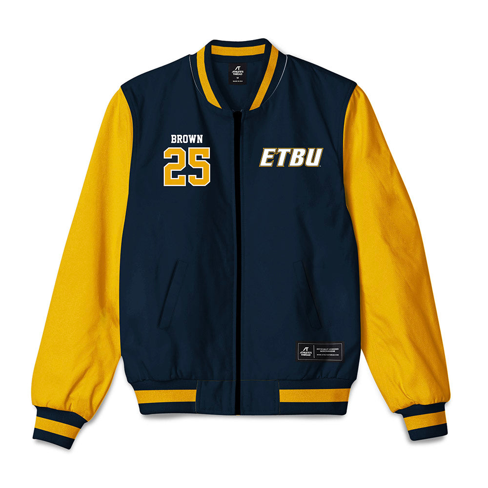 ETBU - NCAA Men's Basketball : Kendric Brown - Bomber Jacket-0
