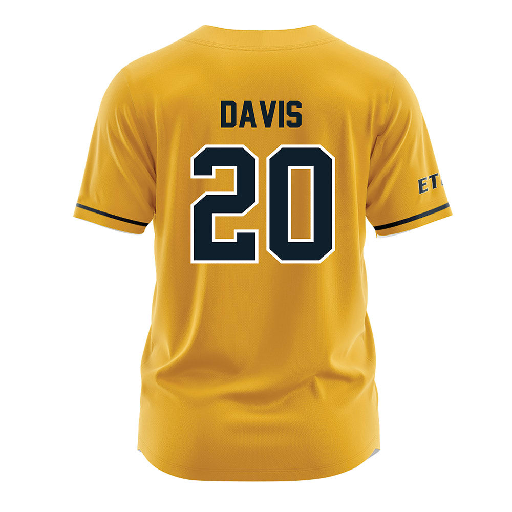ETBU - NCAA Baseball : Forrest Davis - Gold Jersey-1