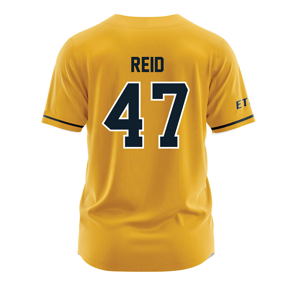 ETBU - NCAA Baseball : Travis Reid - Gold Jersey-1
