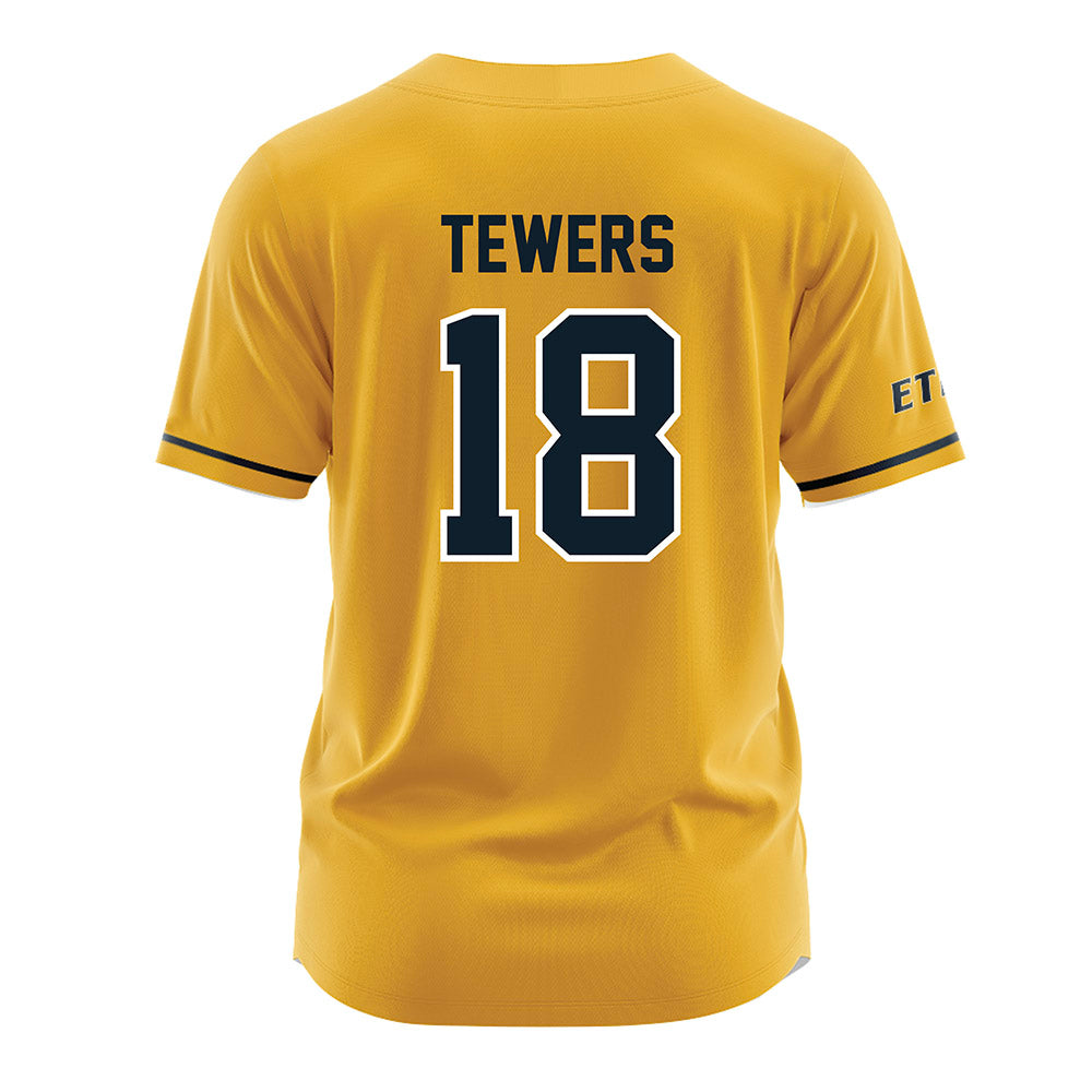 ETBU - NCAA Baseball : Brody Tewers - Gold Jersey-1
