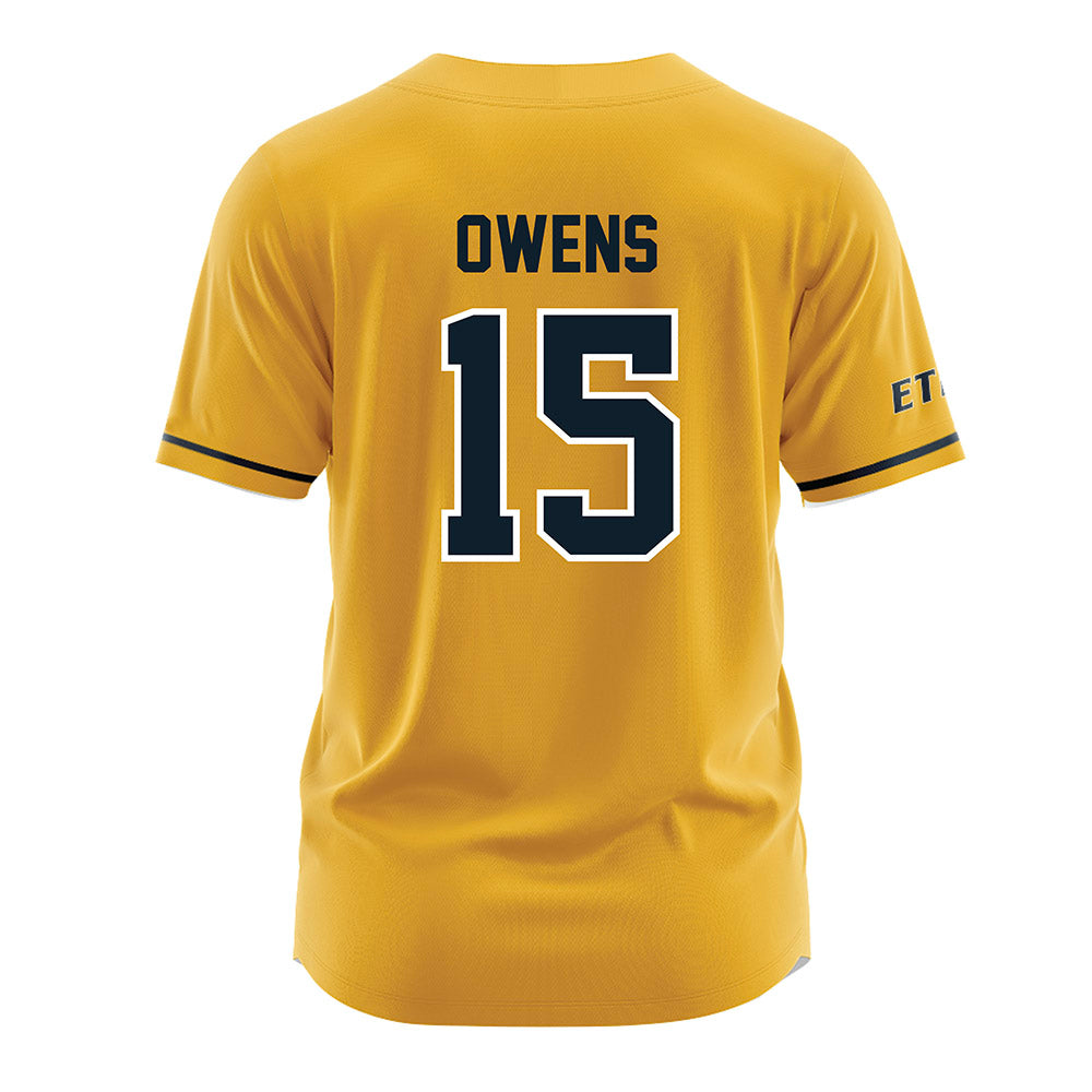 ETBU - NCAA Baseball : Carter Owens - Gold Jersey-1