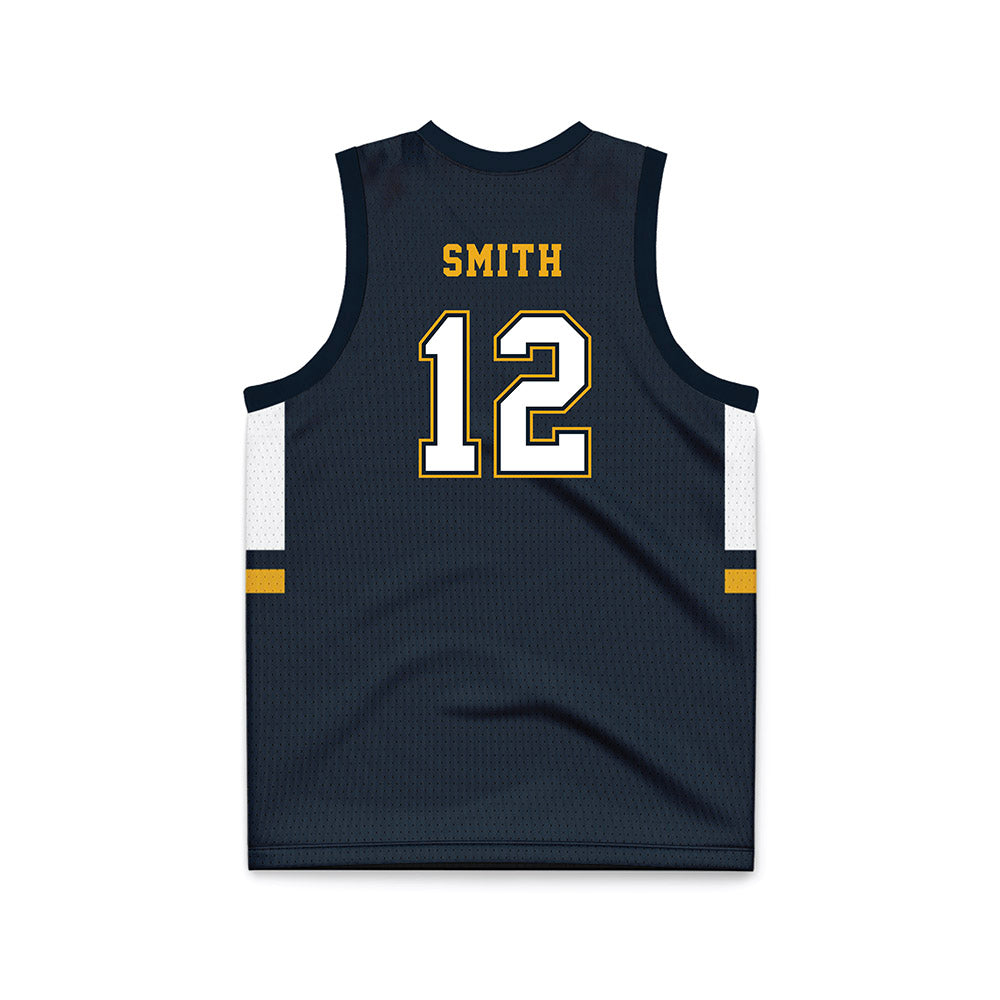 ETBU - NCAA Men's Basketball : Robert Smith - Navy Basketball Jersey-1