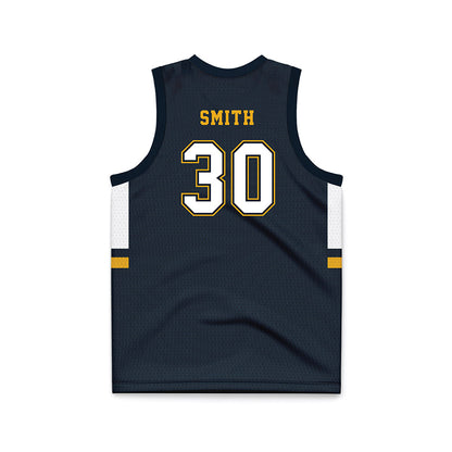 ETBU - NCAA Men's Basketball : Silas Smith - Navy Basketball Jersey-1