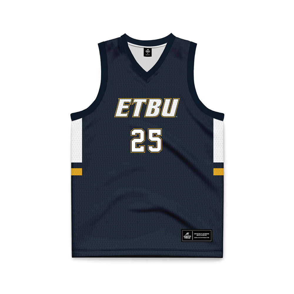 ETBU - NCAA Men's Basketball : Kendric Brown - Navy Basketball Jersey-0