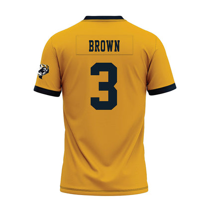 ETBU - NCAA Football : Navian Brown - Gold Premium Football Jersey-1