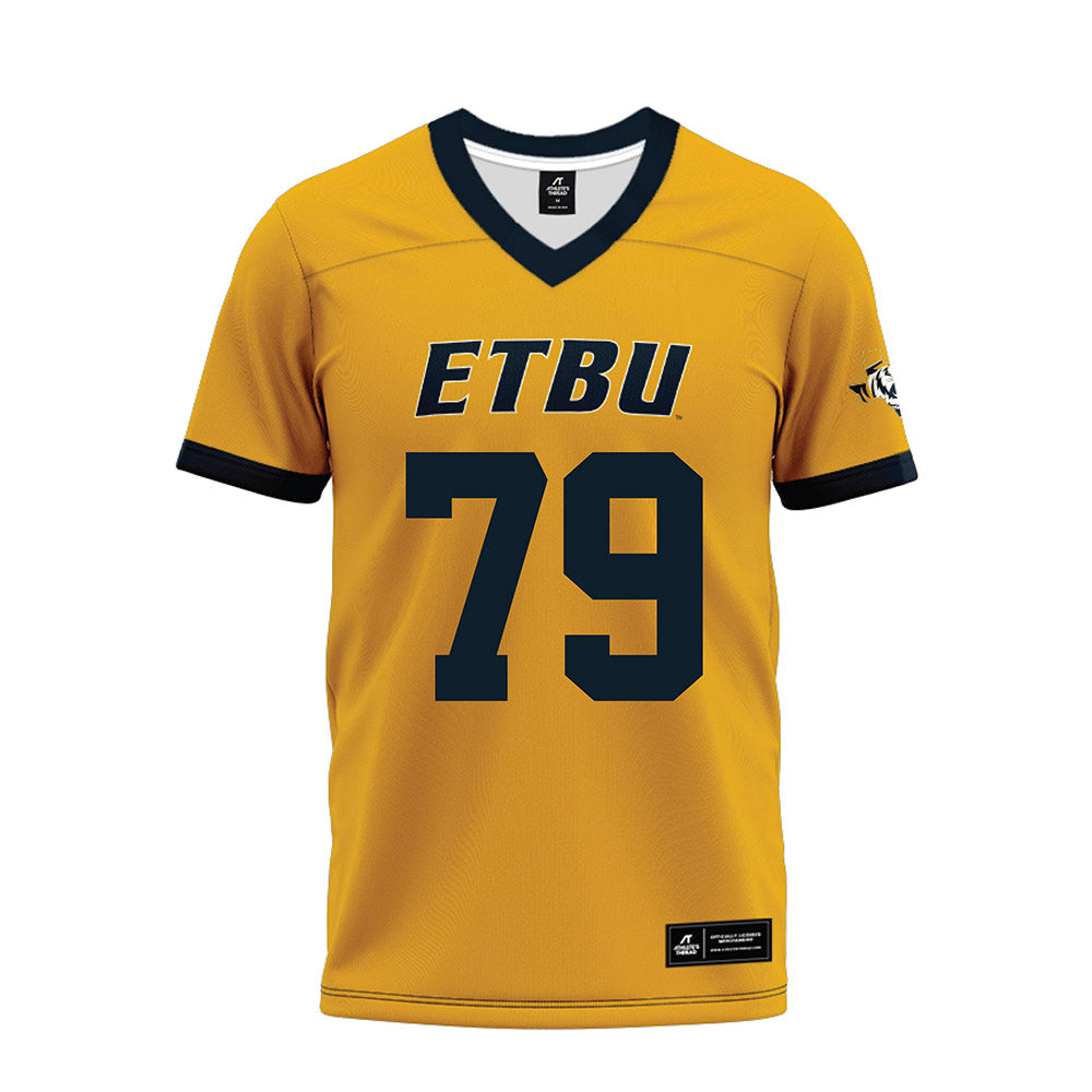 ETBU - NCAA Football : Ziyon Page - Gold Premium Football Jersey-0