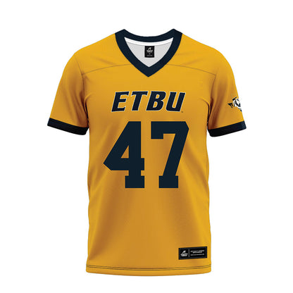 ETBU - NCAA Football : Mitchell White - Gold Premium Football Jersey-0