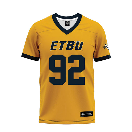 ETBU - NCAA Football : JAYLON Simmons - Gold Premium Football Jersey-0