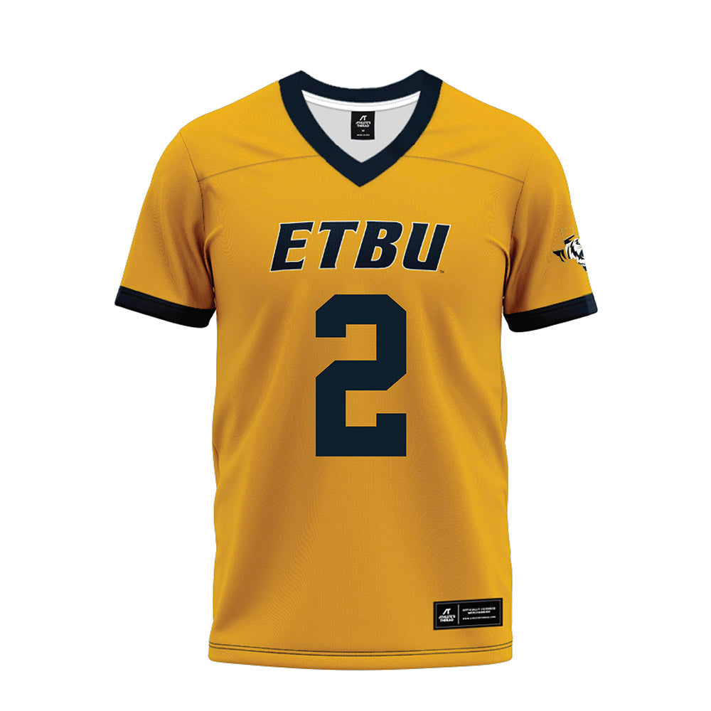 ETBU - NCAA Football : Jay Talbert - Gold Premium Football Jersey-0