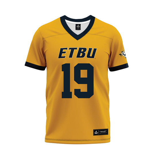 ETBU - NCAA Football : Zay Thomas - Gold Premium Football Jersey-0