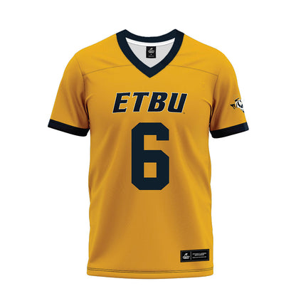 ETBU - NCAA Football : Bryson Ortega - Gold Premium Football Jersey-0