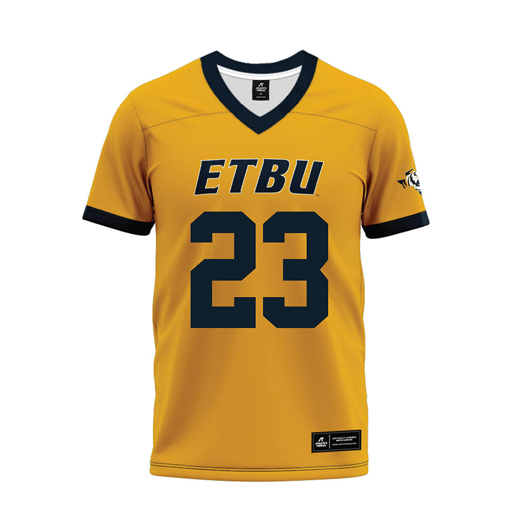 ETBU - NCAA Football : MJ Young - Gold Premium Football Jersey-0