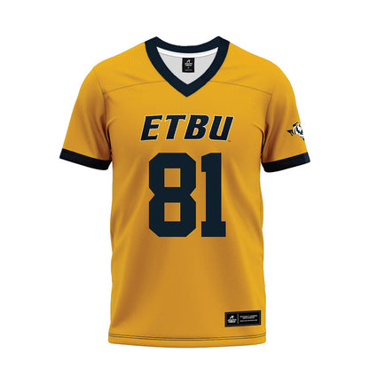 ETBU - NCAA Football : Austin Berry - Gold Premium Football Jersey-0