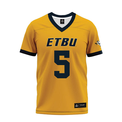 ETBU - NCAA Football : Seyram Tamakloe - Gold Premium Football Jersey-0