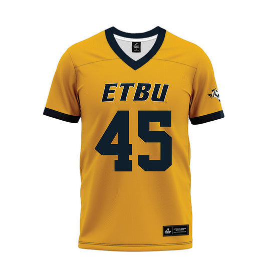 ETBU - NCAA Football : Aidan Hernandez - Gold Premium Football Jersey-0