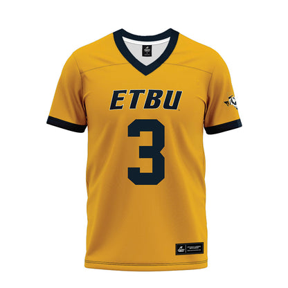 ETBU - NCAA Football : Navian Brown - Gold Premium Football Jersey-0