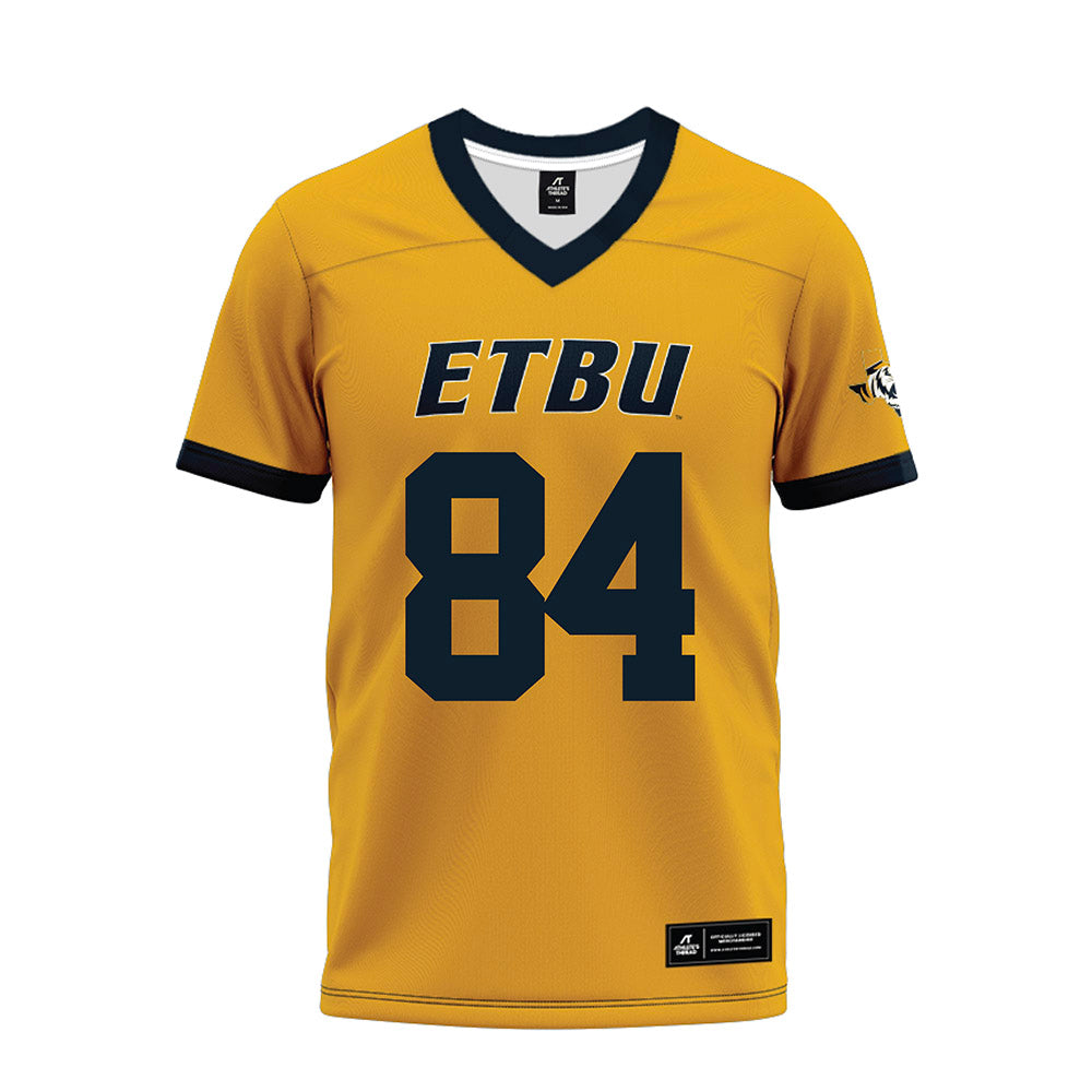 ETBU - NCAA Football : Marcos Carter - Gold Premium Football Jersey-0