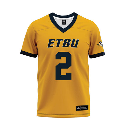 ETBU - NCAA Football : Justin Qualls - Gold Premium Football Jersey-0