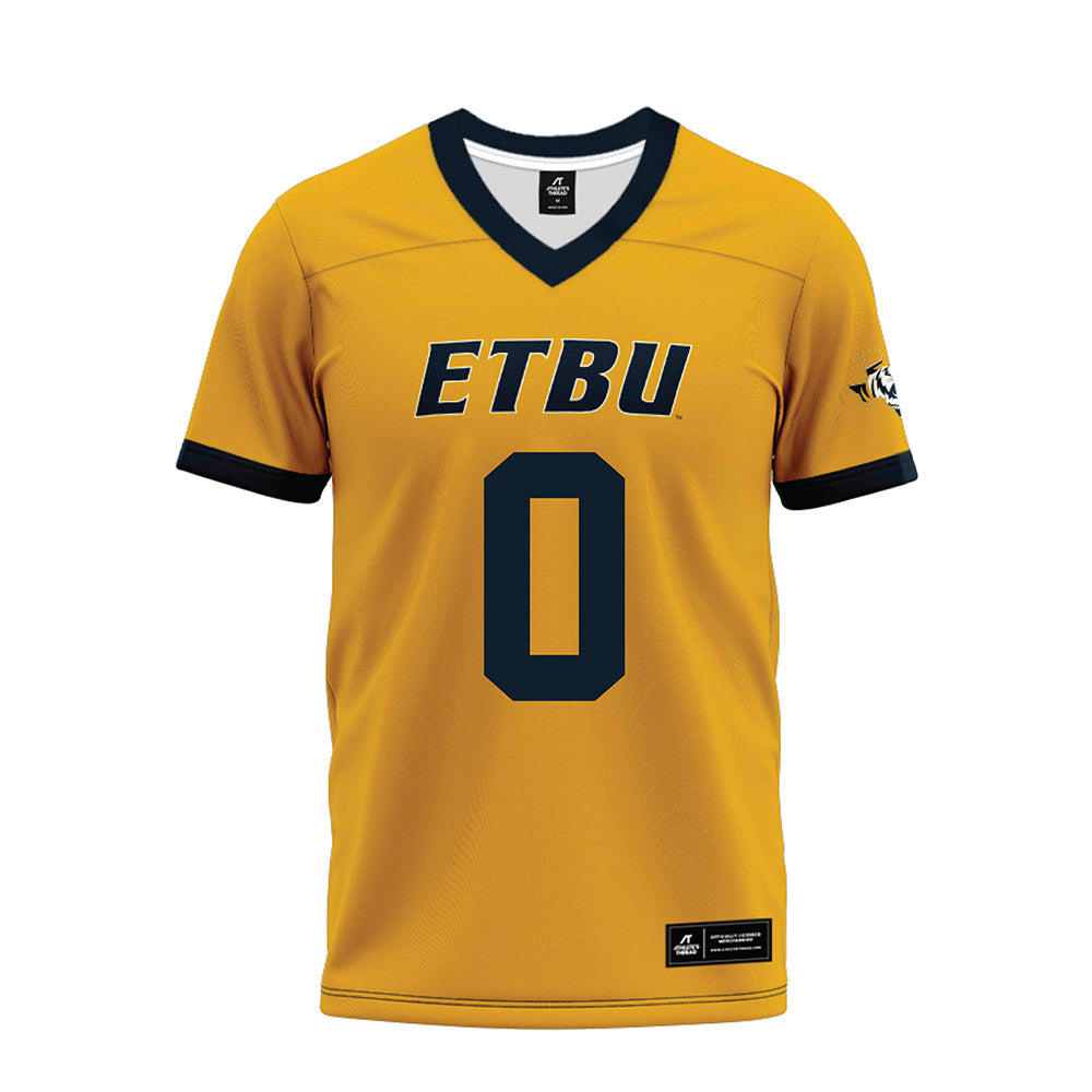 ETBU - NCAA Football : Bryson Ortega - Gold Premium Football Jersey-0