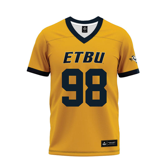 ETBU - NCAA Football : Gavin Massey - Gold Premium Football Jersey-0