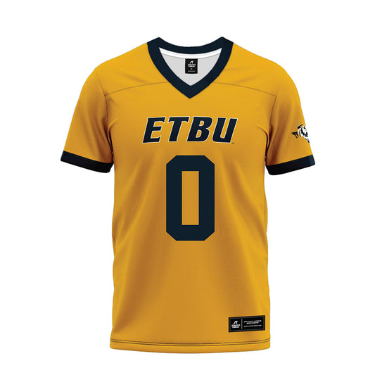 ETBU - NCAA Football : Tory Jacobs - Gold Premium Football Jersey-0
