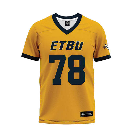 ETBU - NCAA Football : Trayvon Mason - Gold Premium Football Jersey-0
