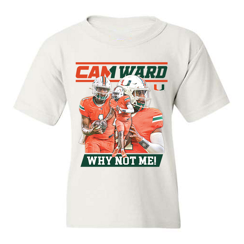 Miami - NCAA Football : Cam Ward - Player Collage Youth T-Shirt-0