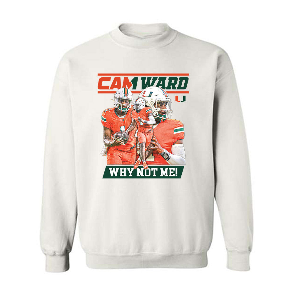 Miami - NCAA Football : Cam Ward - Player Collage Crewneck Sweatshirt-0