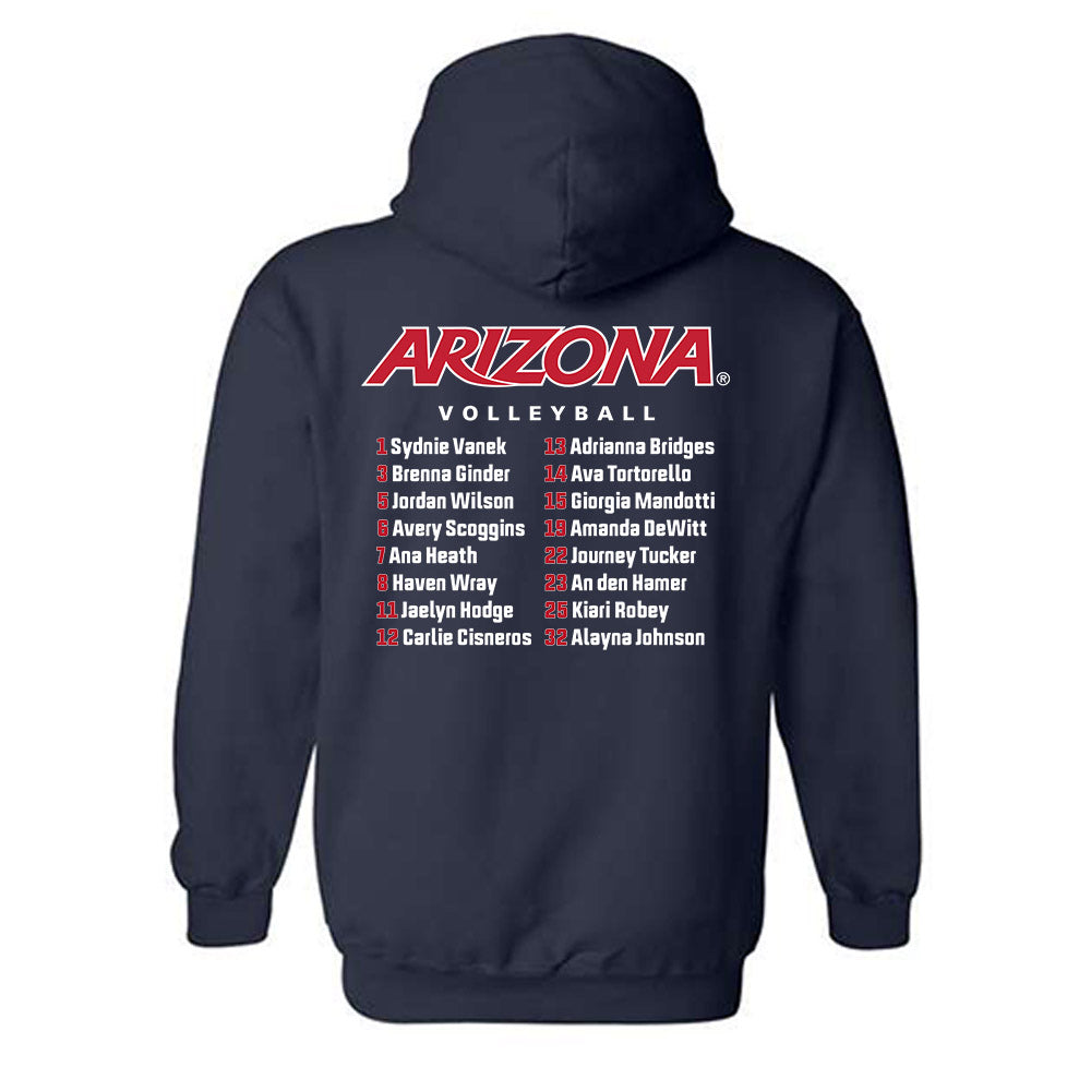Arizona - NCAA Women's Volleyball : - Roster Hooded Sweatshirt-1