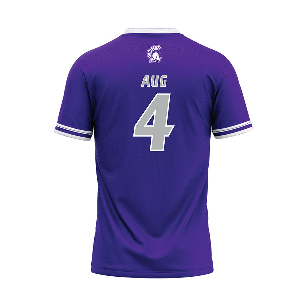 Winona - NCAA Baseball : Max Aug - Purple Baseball Jersey-1