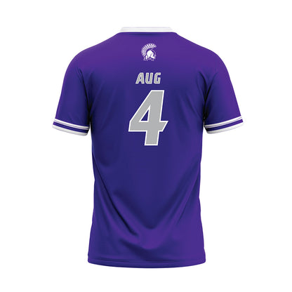 Winona - NCAA Baseball : Max Aug - Purple Baseball Jersey-1