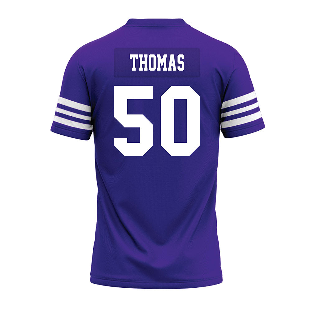 Winona - NCAA Football : Taiden Thomas - Purple Premium Football Jersey-1
