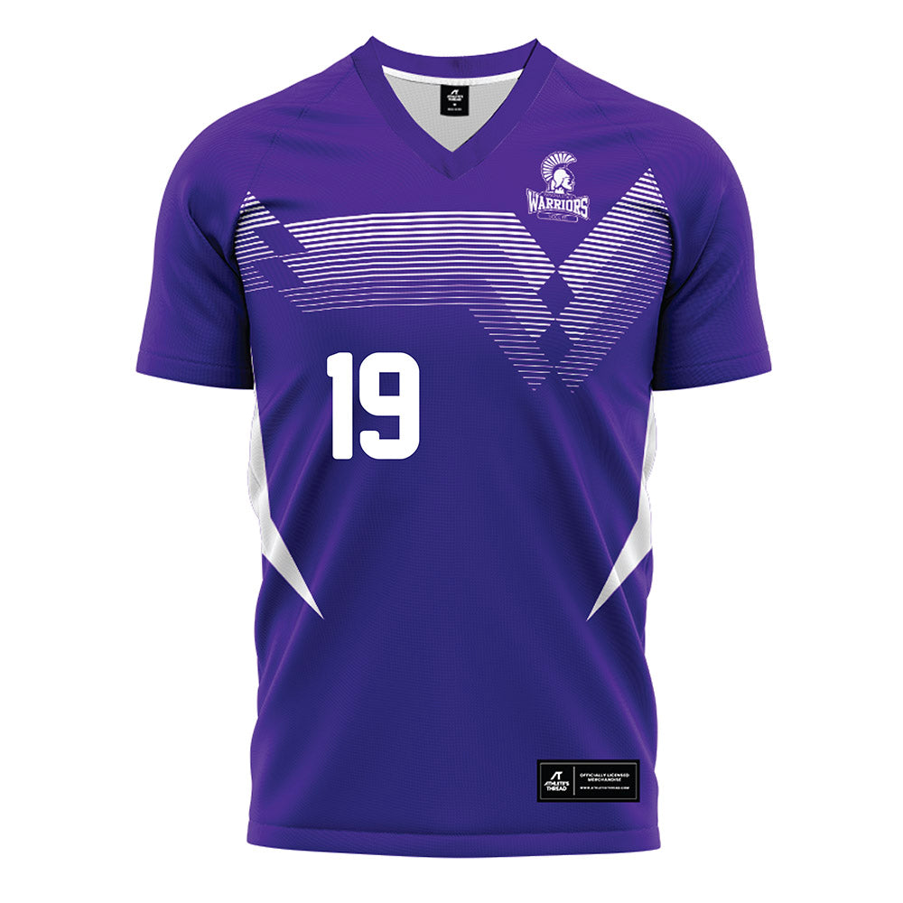 Winona - NCAA Women's Soccer : Sam Perez - Purple Soccer Jersey-0