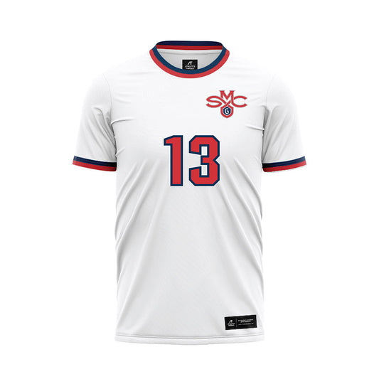 SMC - NCAA Men's Soccer : Errol Marino - White Soccer Jersey-0