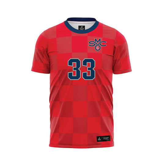 SMC - NCAA Women's Soccer : Taylor Farnum - Red Soccer Jersey-0