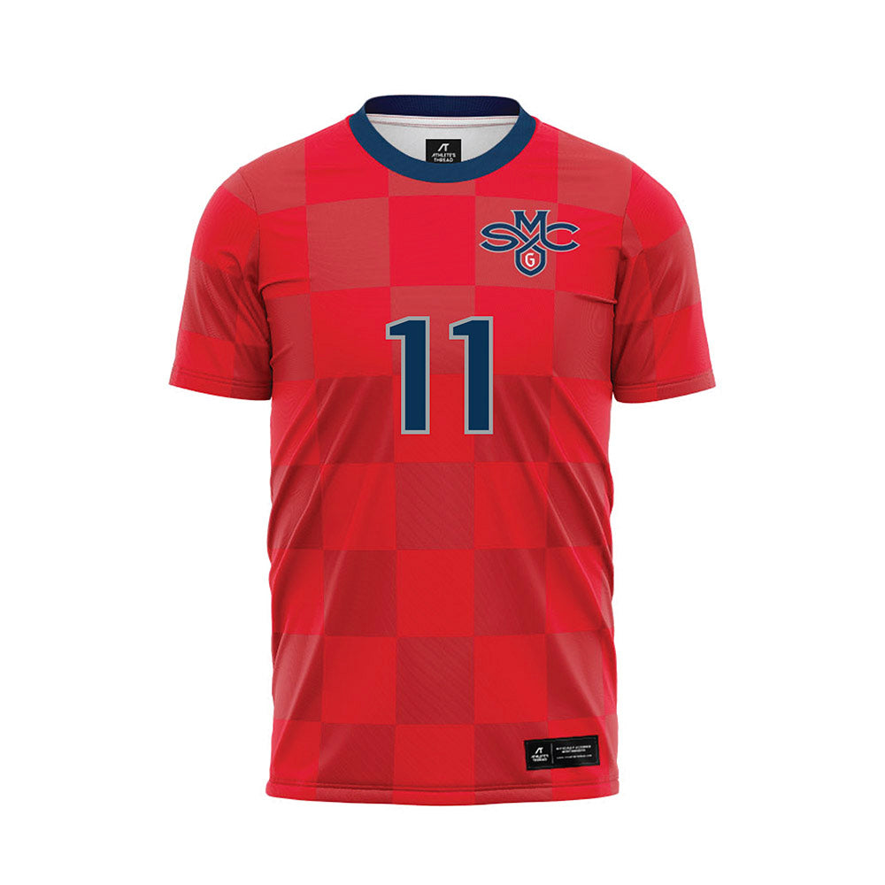 SMC - NCAA Women's Soccer : Kate Plachy - Red Soccer Jersey-0