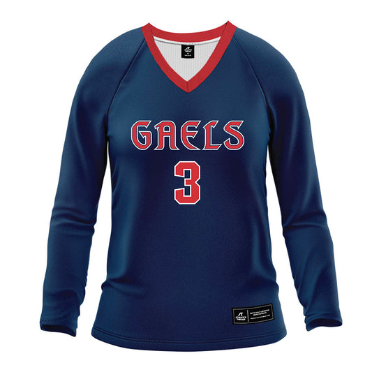 SMC - NCAA Women's Volleyball : Anna Hanson - Blue Volleyball Jersey-0