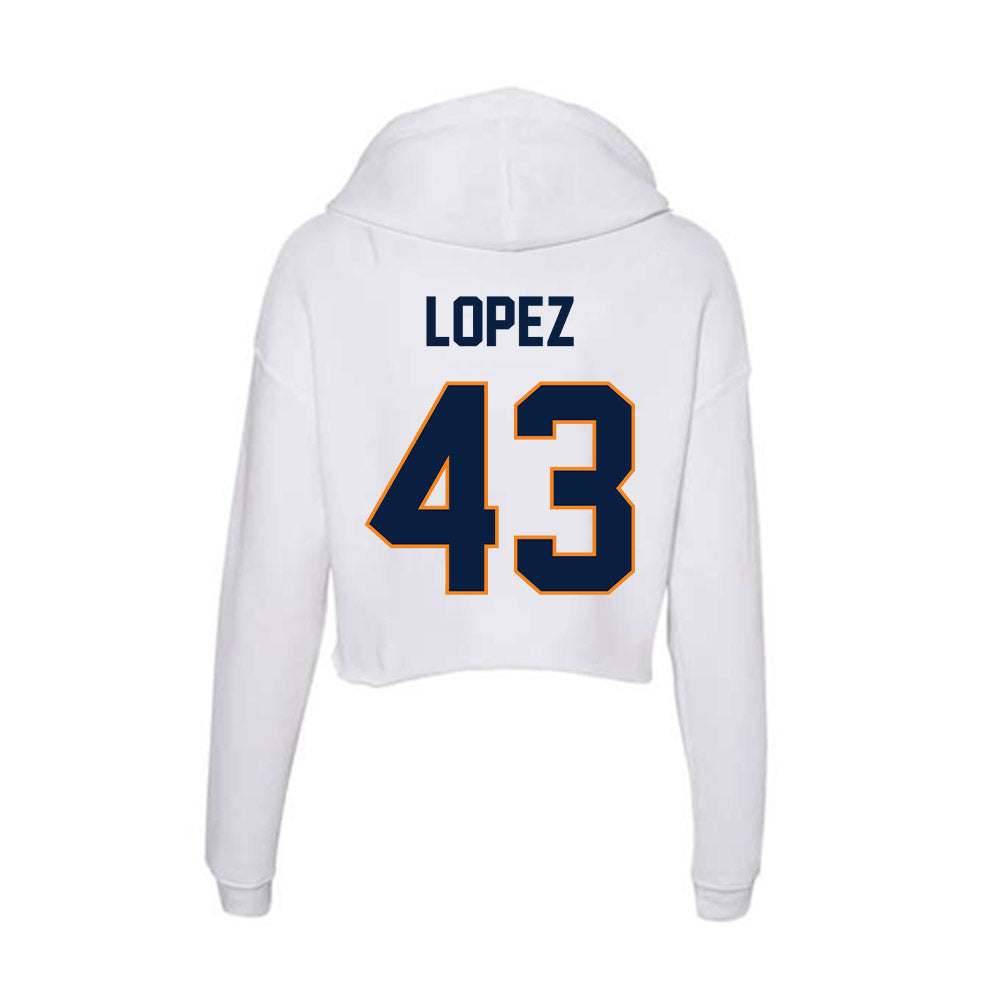 UTEP - NCAA Football : Julian Lopez - Women's Crop Fleece Hoodie-1