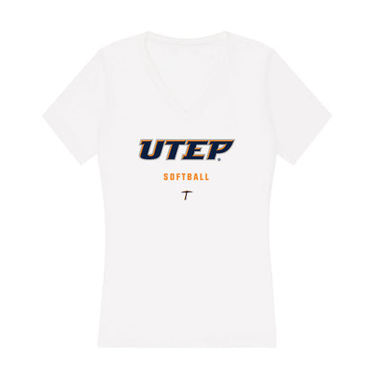 UTEP - NCAA Softball : Paige Lassiter - Women's V-Neck T-Shirt-0