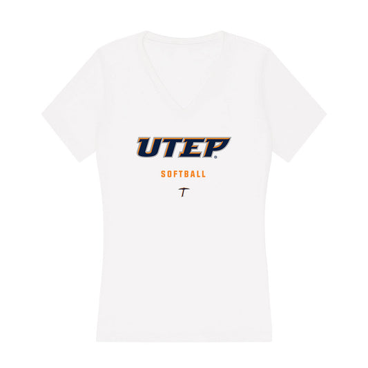 UTEP - NCAA Softball : Paige Lassiter - Women's V-Neck T-Shirt-0