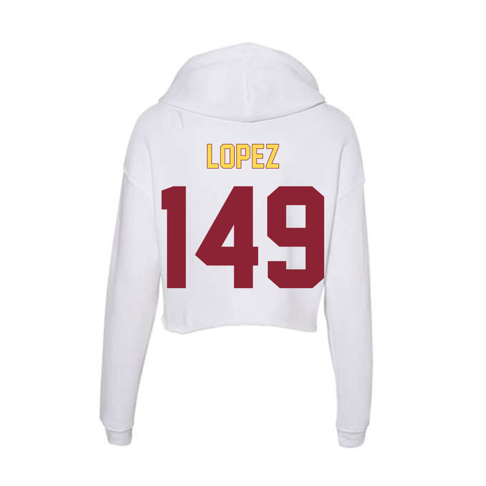 NSU - NCAA Wrestling : Rudy Lopez - Women's Crop Fleece Hoodie-1