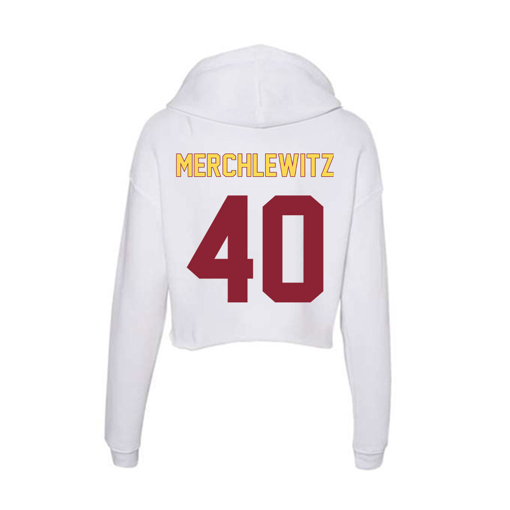 NSU - NCAA Football : Jake Merchlewitz - Women's Crop Fleece Hoodie-1