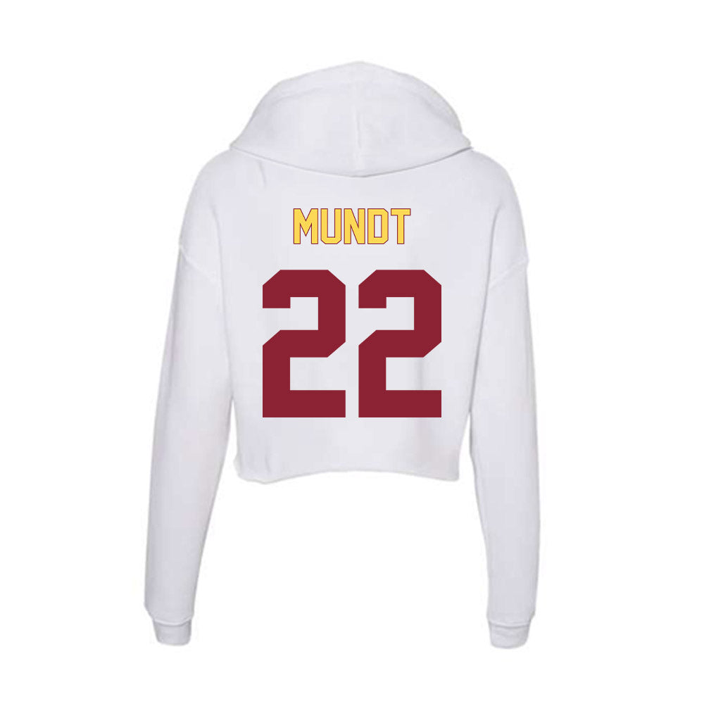 NSU - NCAA Baseball : Christian Mundt - Women's Crop Fleece Hoodie-1