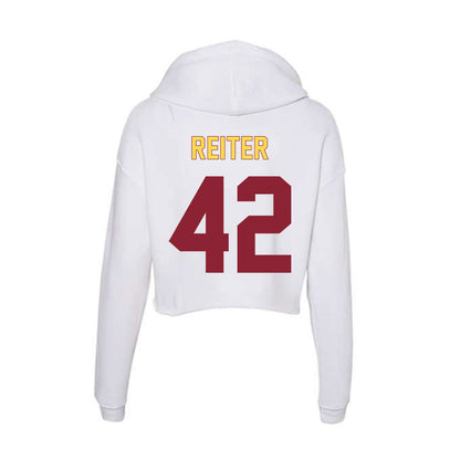 NSU - NCAA Baseball : Austin Reiter - Women's Crop Fleece Hoodie-1