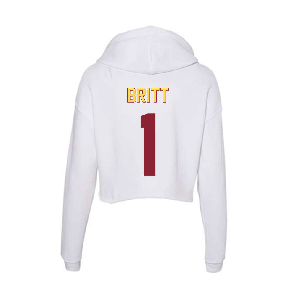 NSU - NCAA Football : Daniel Britt - Women's Crop Fleece Hoodie-1