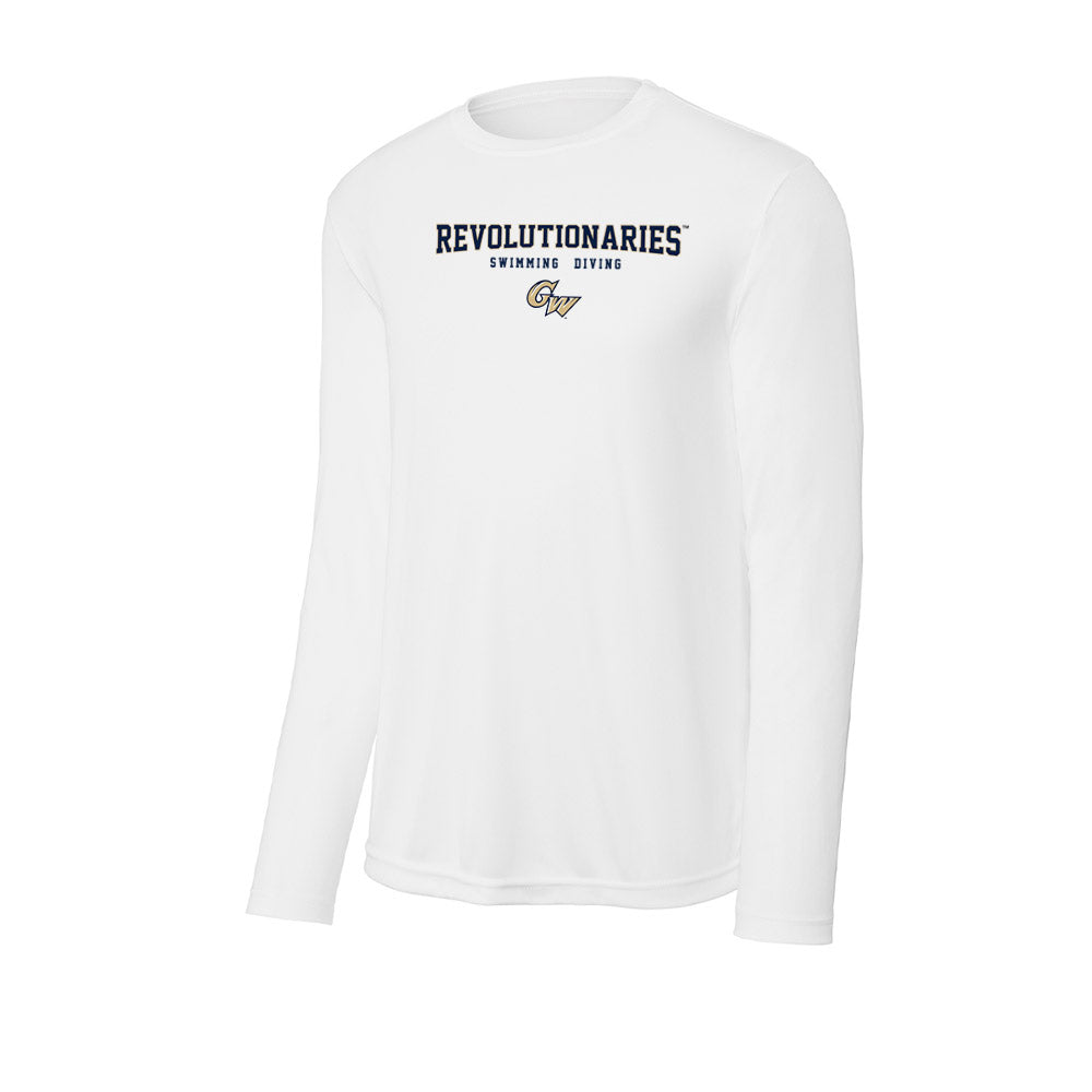 GWU - NCAA Men's Swimming & Diving : Shae Stratton - Activewear Long Sleeve T-Shirt-0