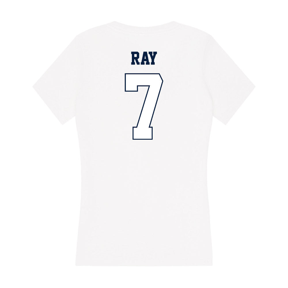 Monmouth - NCAA Men's Basketball : Justin Ray - Women's V-Neck T-Shirt-1