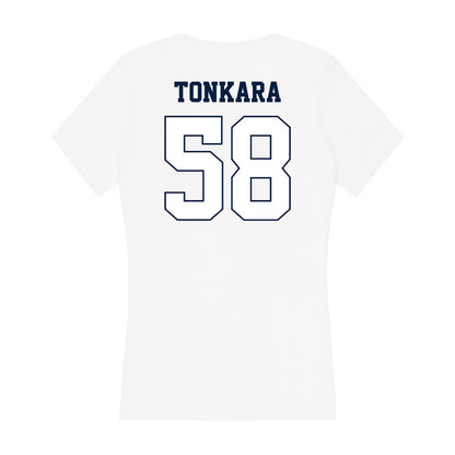 Monmouth - NCAA Football : Sheku Tonkara - Women's V-Neck T-Shirt-1