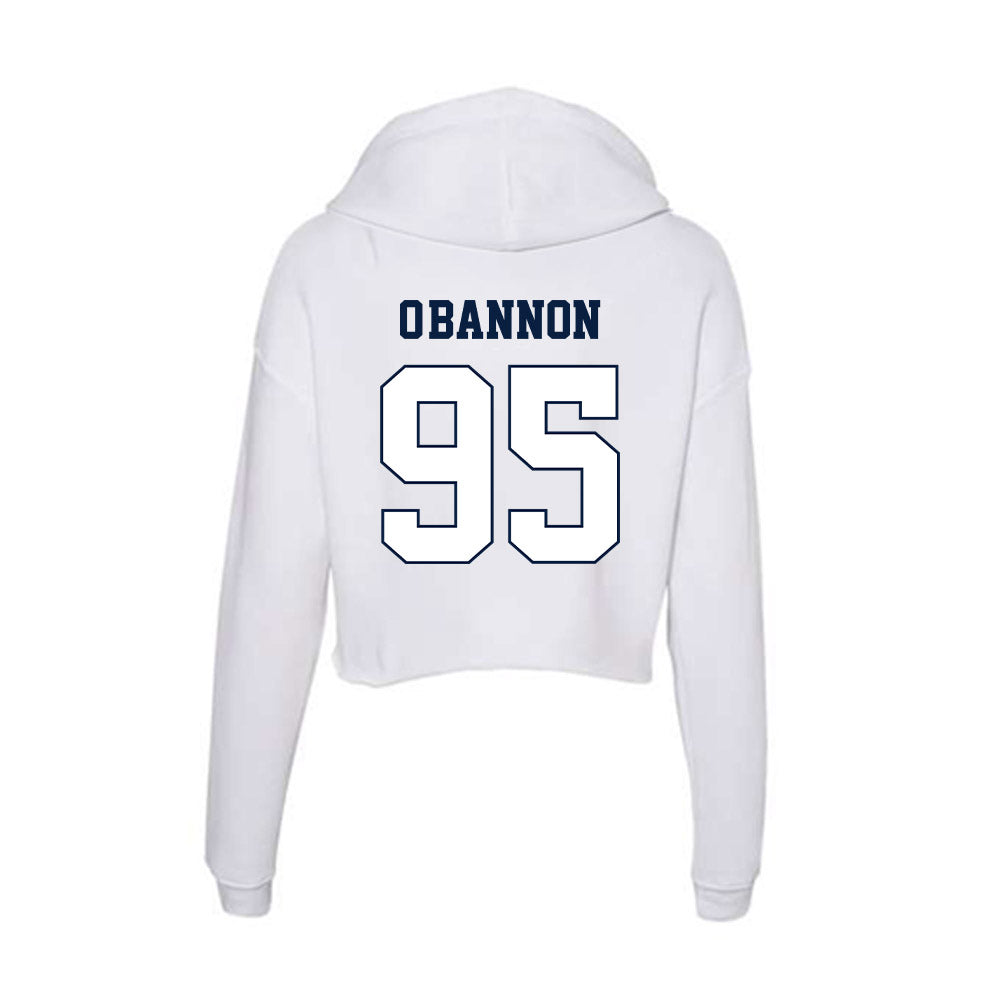 Monmouth - NCAA Football : Justin O'Bannon - Women's Crop Fleece Hoodie-1