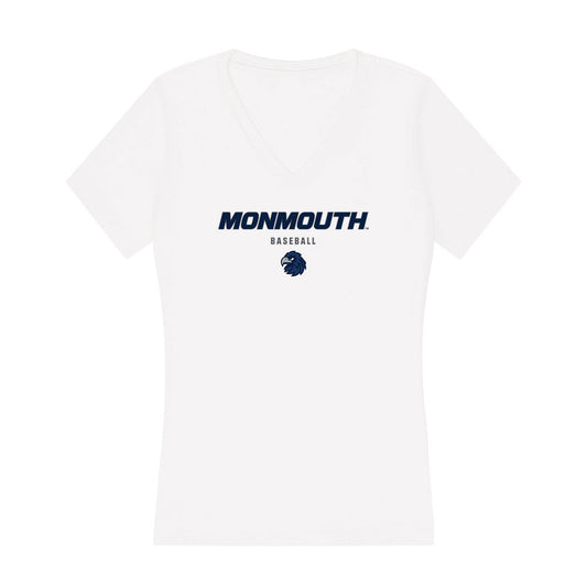 Monmouth - NCAA Baseball : Aiden Kwon - Women's V-Neck T-Shirt-0